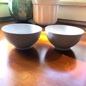 Minimalist Ceramic white Japanese rice bowls set of two